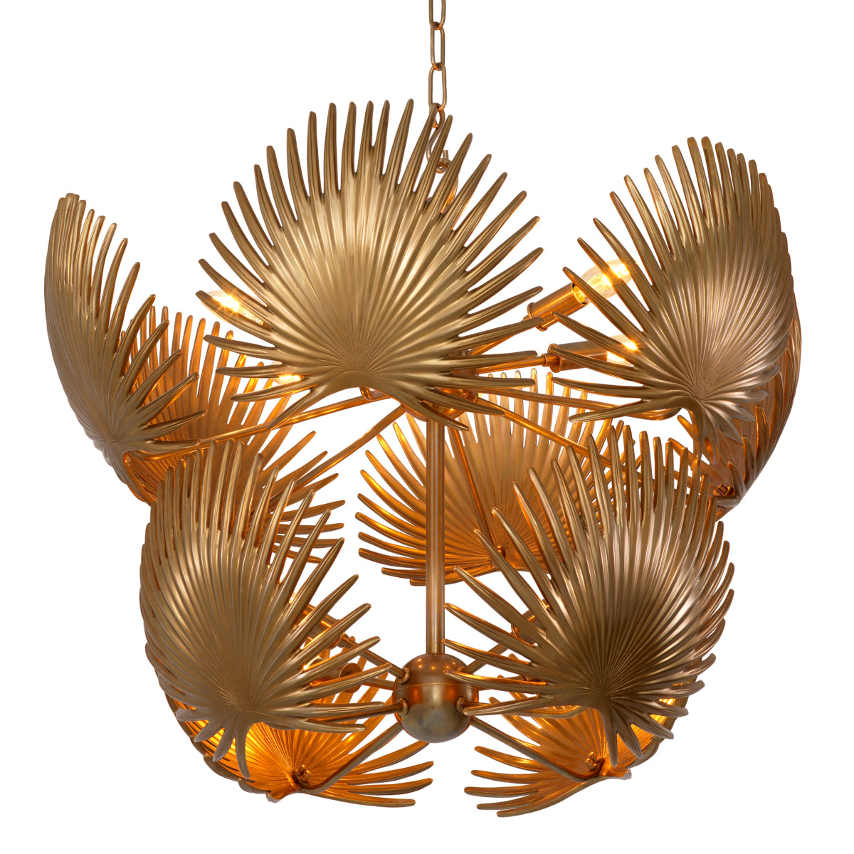 Candelabru Foliage, finisaj alamă vintage