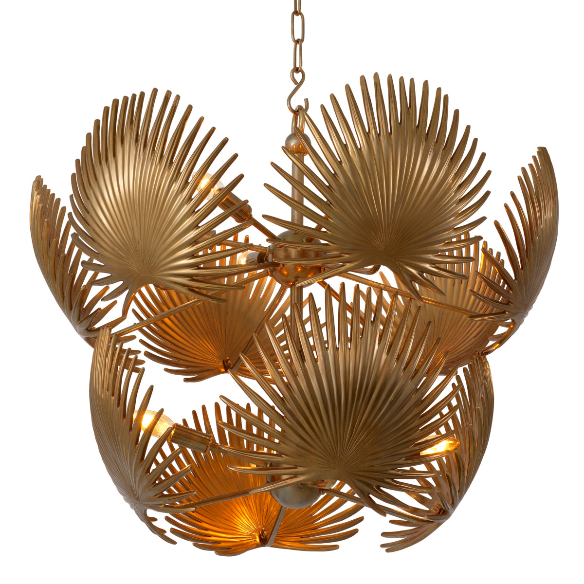 Candelabru Foliage, finisaj alamă vintage