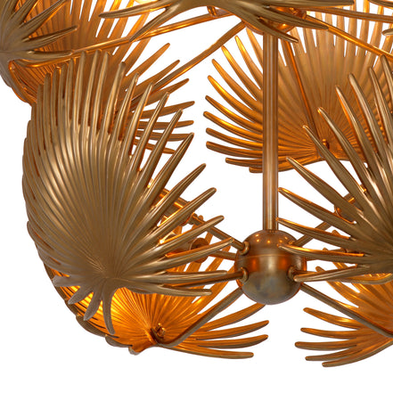 Candelabru Foliage, finisaj alamă vintage