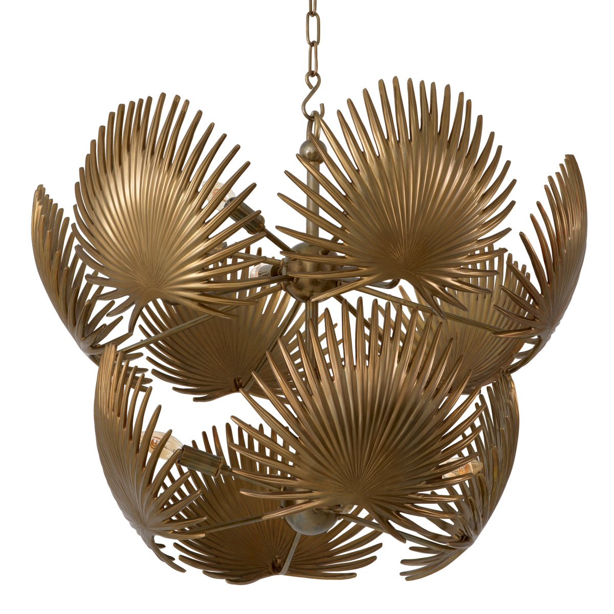 Candelabru Foliage, finisaj alamă vintage