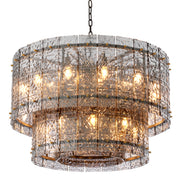 Candelabru Georgette, finisaj bronz, sticlă fumurie deschisă