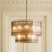 Candelabru Georgette, finisaj bronz, sticlă fumurie deschisă
