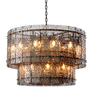 Candelabru Georgette, finisaj bronz, sticlă fumurie deschisă