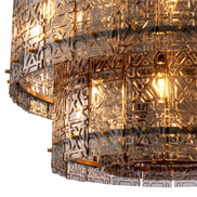 Candelabru Georgette, finisaj bronz, sticlă fumurie deschisă