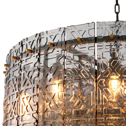 Candelabru Georgette, finisaj bronz, sticlă fumurie deschisă