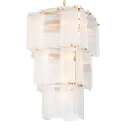 Candelabru Giardano, sticlă transparentă și mată, finisaj alamă antichizată