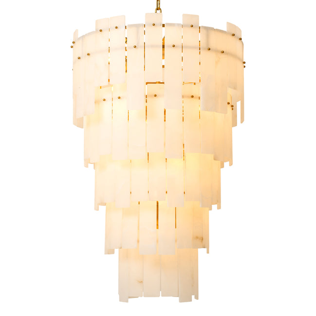 Candelabru Greyson XL, finisaj alamă antichizată, alabastru