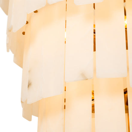 Candelabru Greyson XL, finisaj alamă antichizată, alabastru