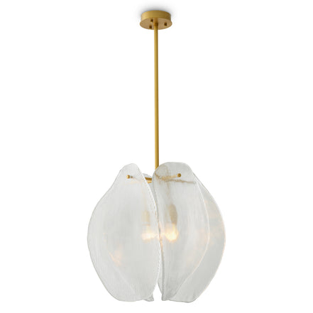 Candelabru Hibis S, finisaj alamă antichizată, sticlă transparentă