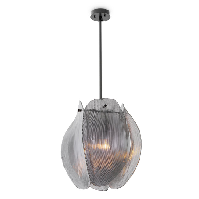 Candelabru Hibis S, finisaj bronz, sticlă fumurie