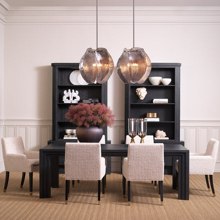 Candelabru Hibis S, finisaj bronz, sticlă fumurie