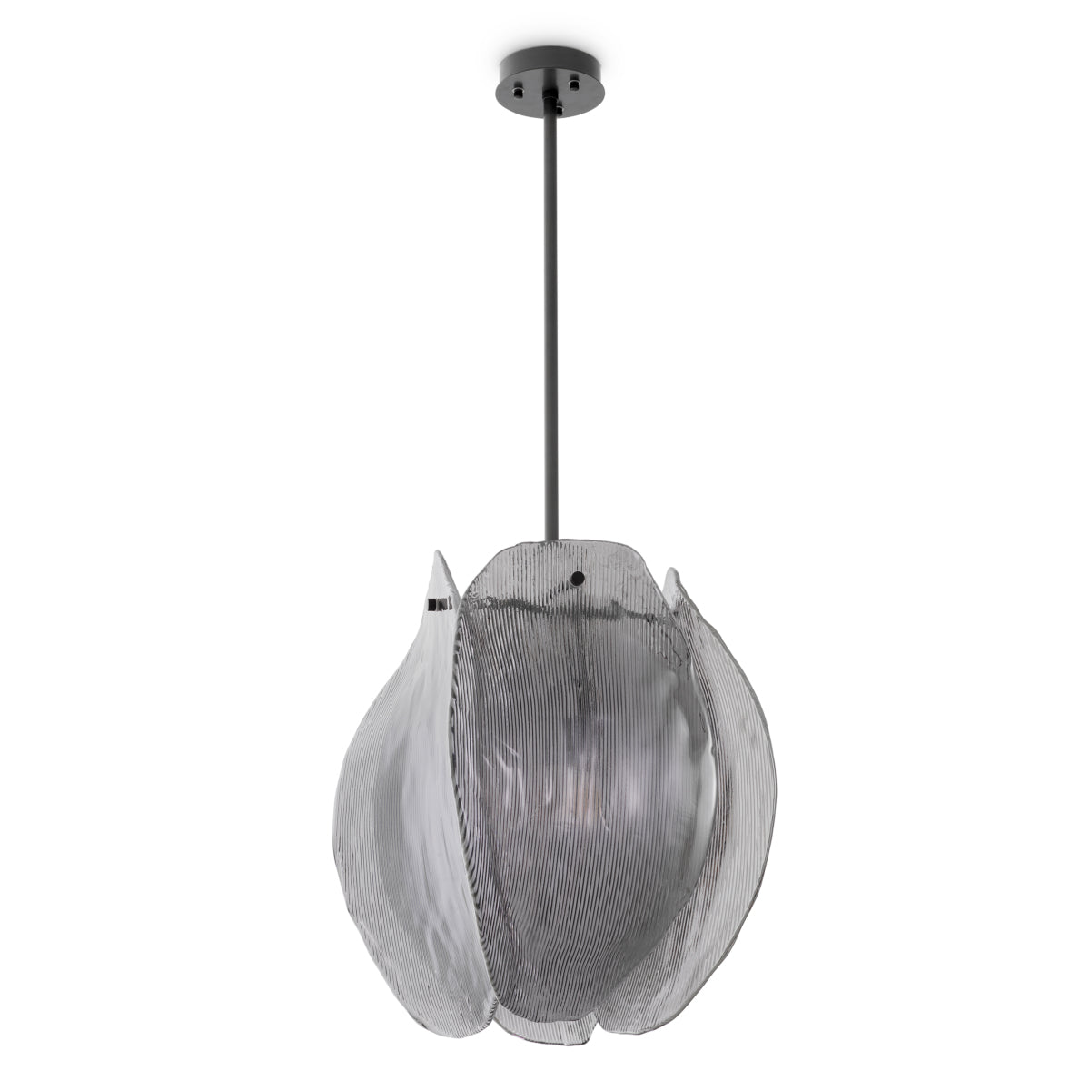 Candelabru Hibis S, finisaj bronz, sticlă fumurie