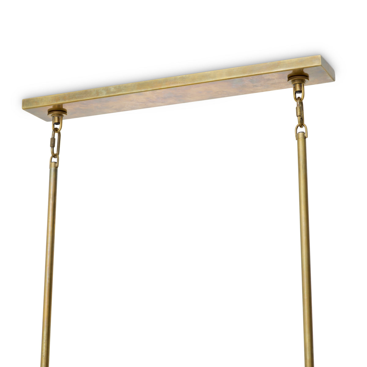 Candelabru Hyde, finisaj alamă vintage, sticlă lucrată manual
