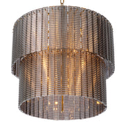 Candelabru Imperial Double, finisaj alamă periată, sticlă fumurie