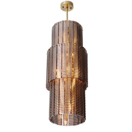 Candelabru Imperial, finisaj alamă periată, sticlă fumurie