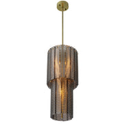 Candelabru Imperial S, finisaj alamă periată, sticlă fumurie