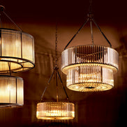 Candelabru Infinity Double, finisaj bronz cu reflexe