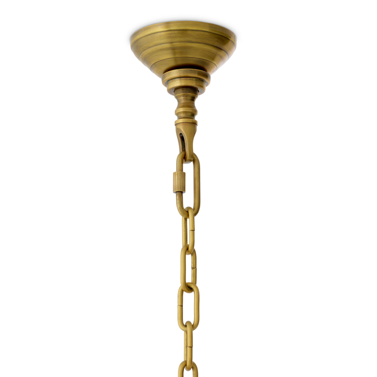 Candelabru Isabelle, finisaj alamă vintage, sticlă făcută manual