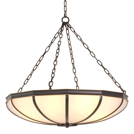 Candelabru Jenkins L, finisaj bronz cu reflexe, sticlă albă