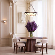 Candelabru Jenkins L, finisaj bronz cu reflexe, sticlă albă