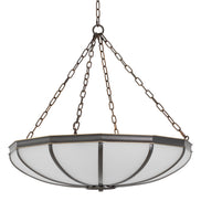 Candelabru Jenkins L, finisaj bronz cu reflexe, sticlă albă