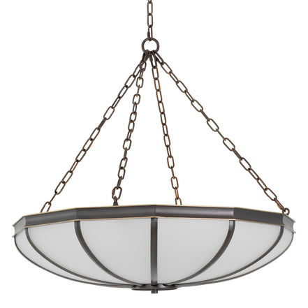 Candelabru Jenkins L, finisaj bronz cu reflexe, sticlă albă
