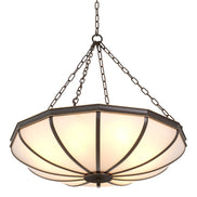 Candelabru Jenkins L, finisaj bronz cu reflexe, sticlă albă