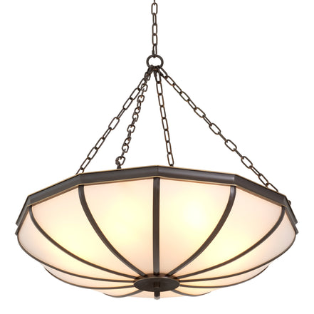 Candelabru Jenkins L, finisaj bronz cu reflexe, sticlă albă