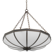 Candelabru Jenkins L, finisaj bronz cu reflexe, sticlă albă