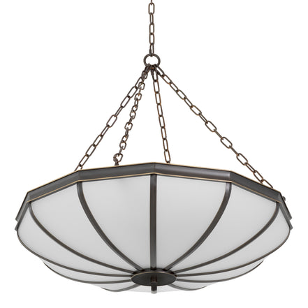 Candelabru Jenkins L, finisaj bronz cu reflexe, sticlă albă