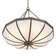 Candelabru Jenkins L, finisaj bronz cu reflexe, sticlă albă