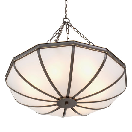 Candelabru Jenkins L, finisaj bronz cu reflexe, sticlă albă