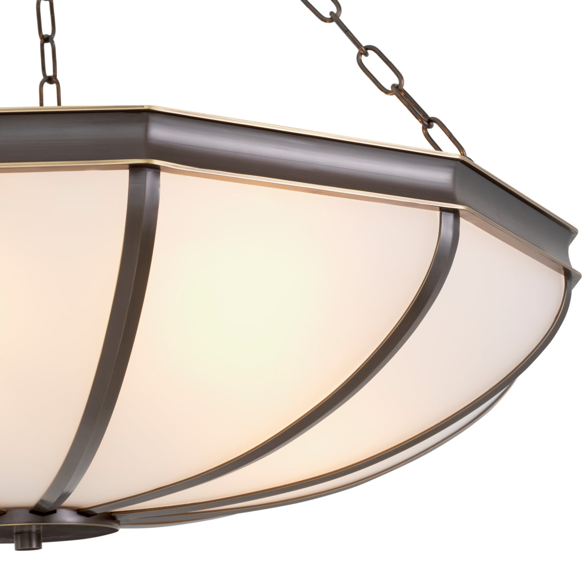 Candelabru Jenkins L, finisaj bronz cu reflexe, sticlă albă
