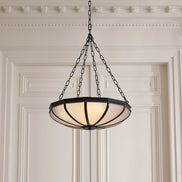 Candelabru Jenkins S, finisaj bronz cu reflexe, sticlă albă