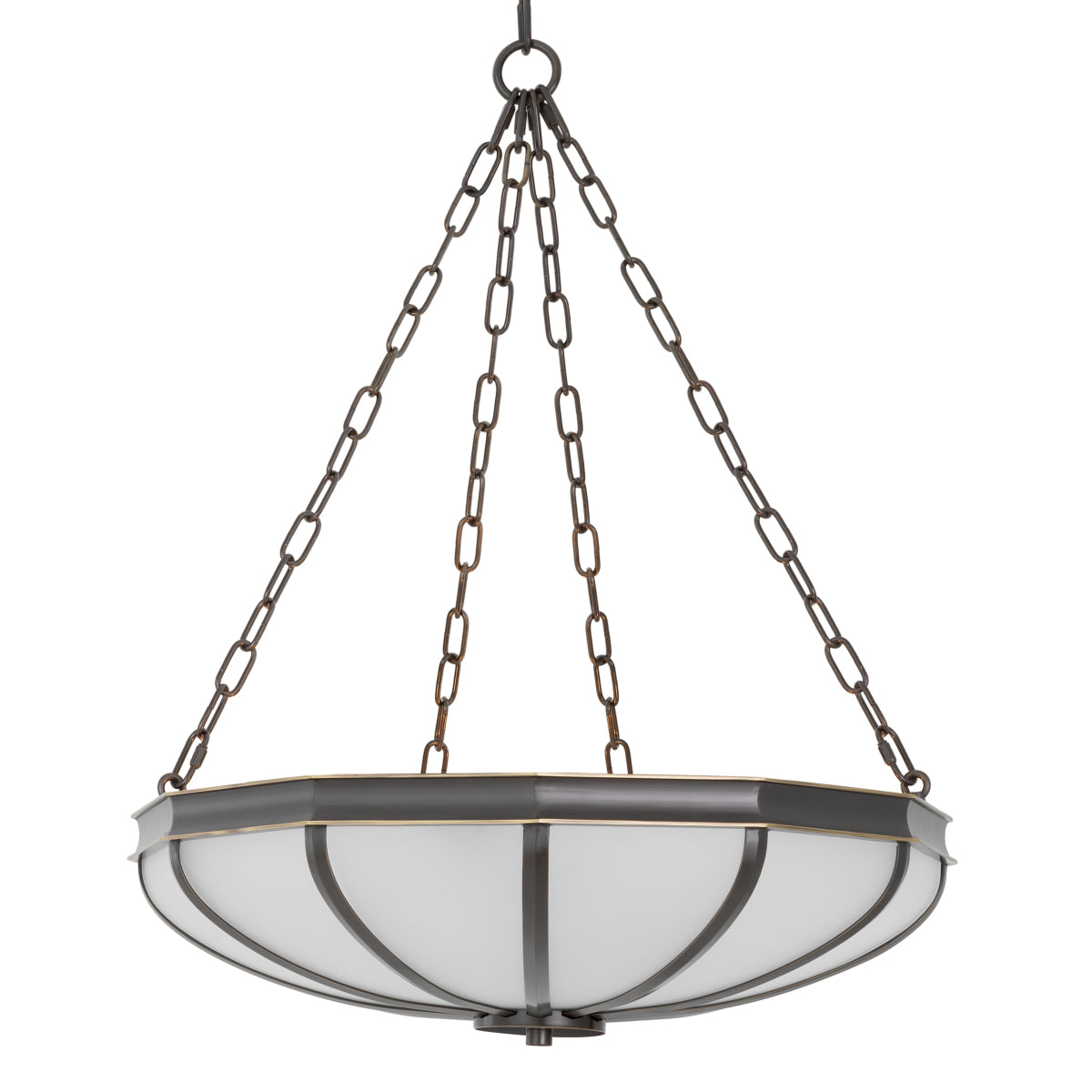 Candelabru Jenkins S, finisaj bronz cu reflexe, sticlă albă