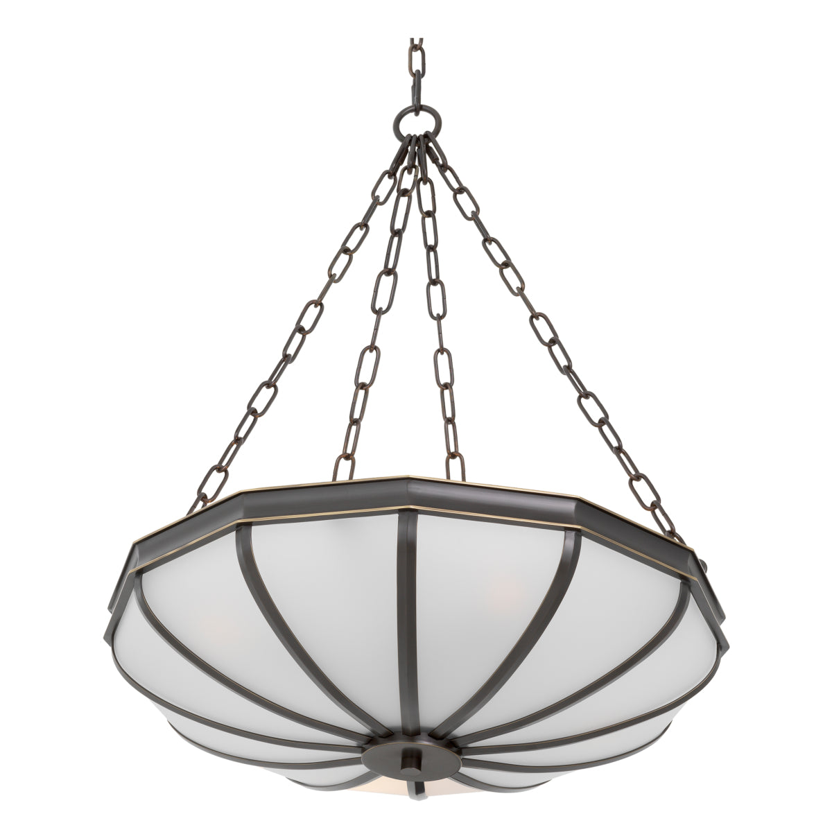Candelabru Jenkins S, finisaj bronz cu reflexe, sticlă albă