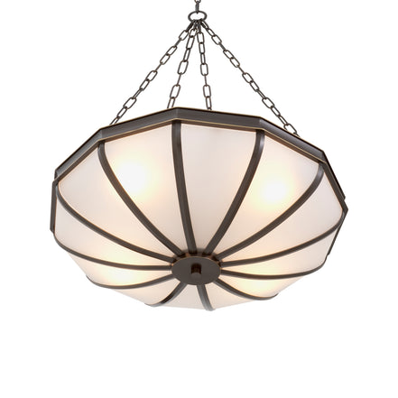 Candelabru Jenkins S, finisaj bronz cu reflexe, sticlă albă