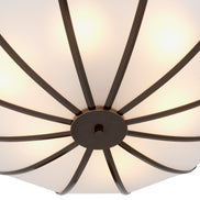 Candelabru Jenkins S, finisaj bronz cu reflexe, sticlă albă