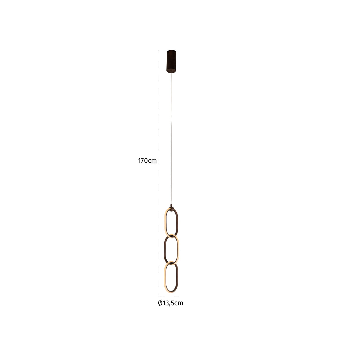 Candelabru Lacey, bronz – desen tehnic cu dimensiuni
