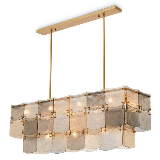 Candelabru Laurent dreptunghiular, finisaj alamă antichizată