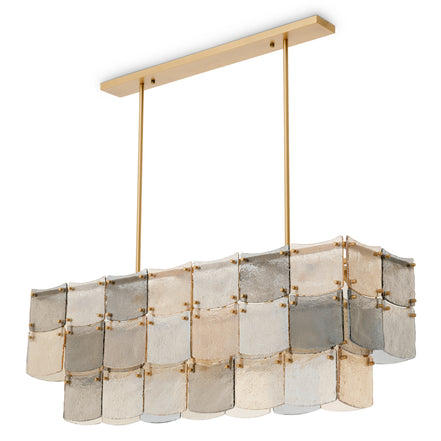 Candelabru Laurent dreptunghiular, finisaj alamă antichizată