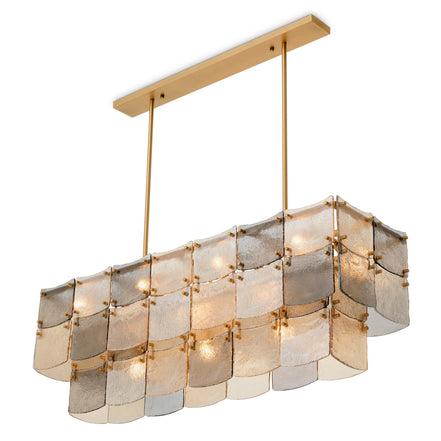 Candelabru Laurent dreptunghiular, finisaj alamă antichizată