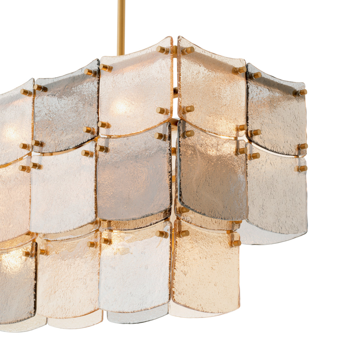 Candelabru Laurent dreptunghiular, finisaj alamă antichizată