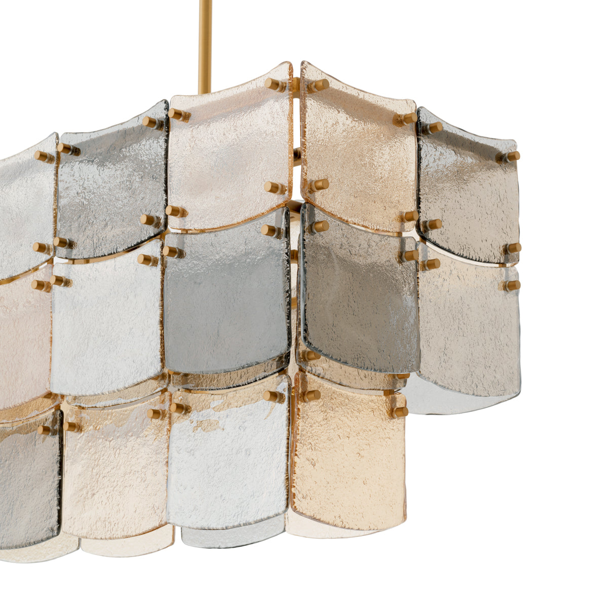 Candelabru Laurent dreptunghiular, finisaj alamă antichizată