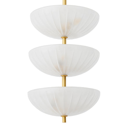 Candelabru Maranello, finisaj alamă antichizată, sticlă mată
