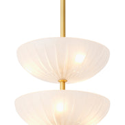 Candelabru Maranello, finisaj alamă antichizată, sticlă mată