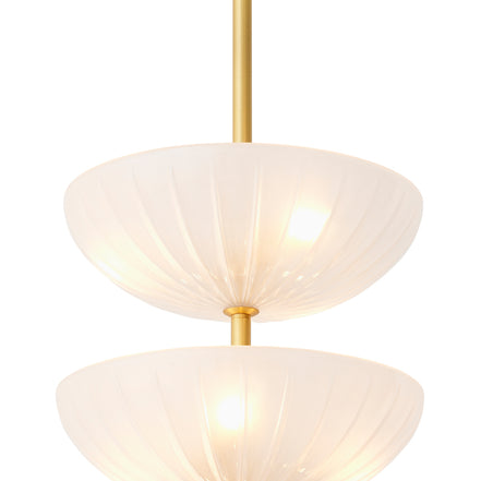 Candelabru Maranello, finisaj alamă antichizată, sticlă mată