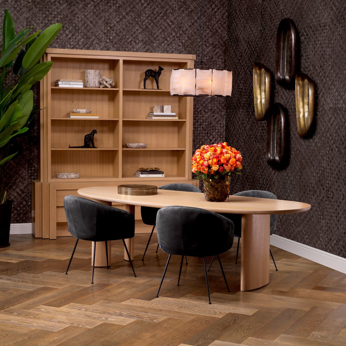 Candelabru Ortiz, finisaj bronz cu reflexe, alabastru