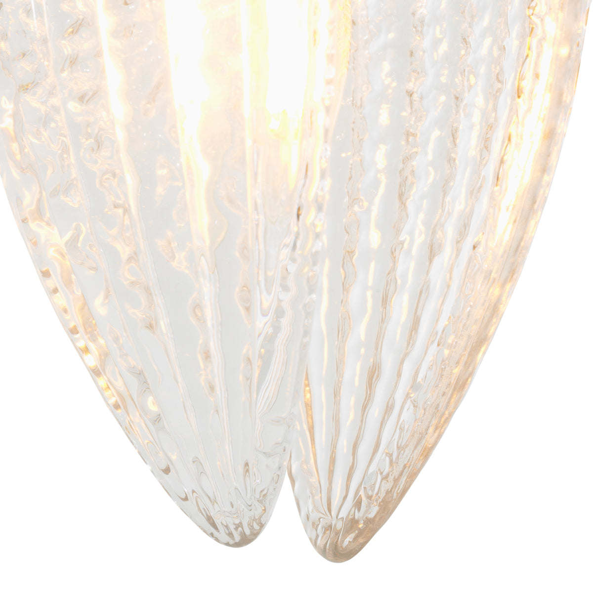 Candelabru Persephone, finisaj alamă antichizată, sticlă transparentă