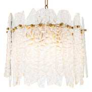 Candelabru Prati, finisaj alamă vintage, sticlă transparentă